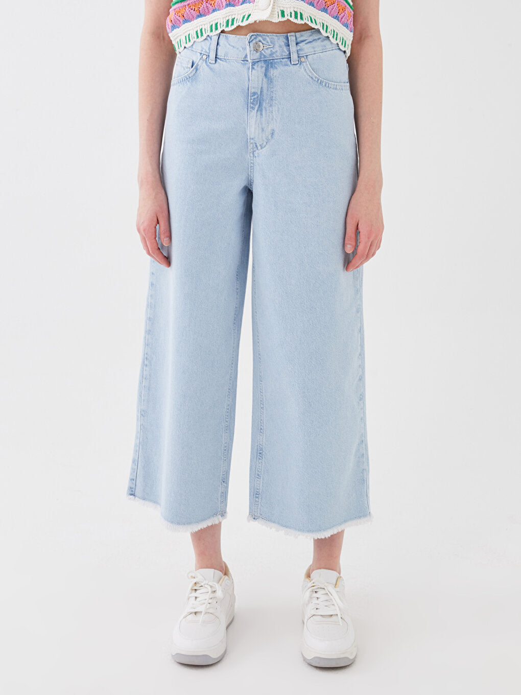 Women's Wideleg Straight Jean Trousers