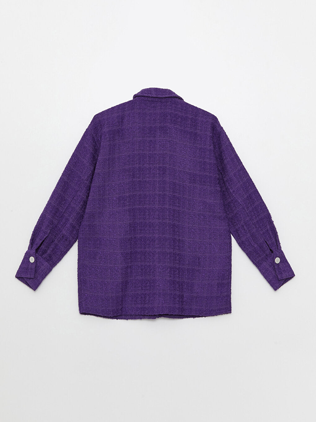 Self Patterned Long Sleeve Oversize Women's Shirt Jacket