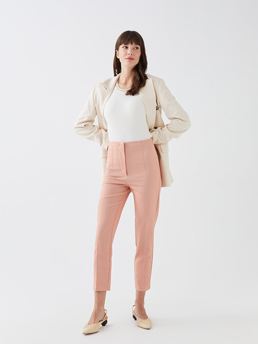 High Waist Standard Fit Women's Trousers