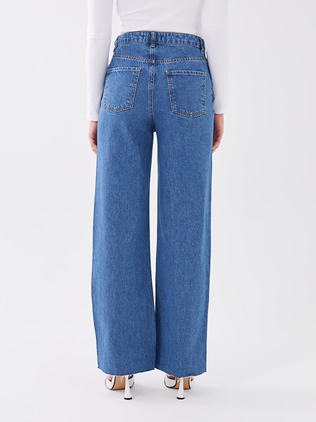 High Waist Wideleg Women's Jean Trousers