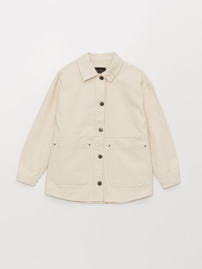 Women's Shirt Collar Plain Coat