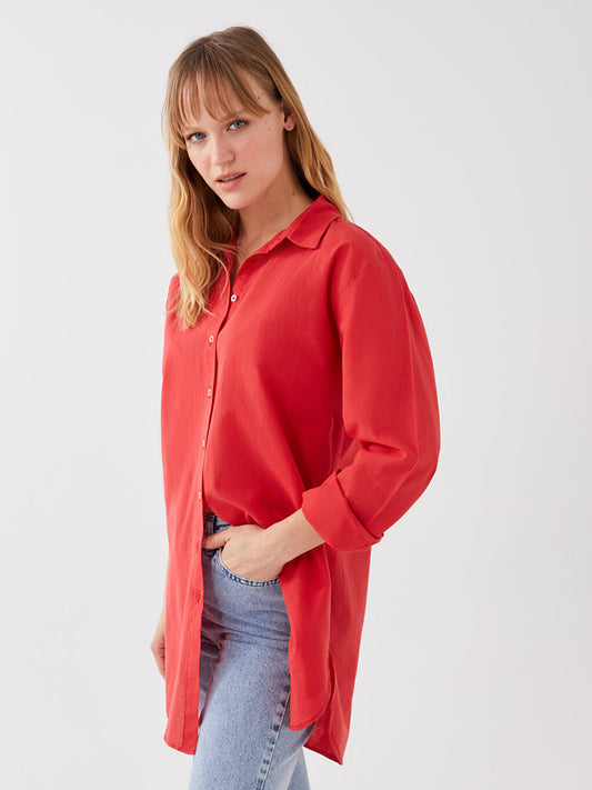 Plain Long Sleeve Women's Shirt Tunic