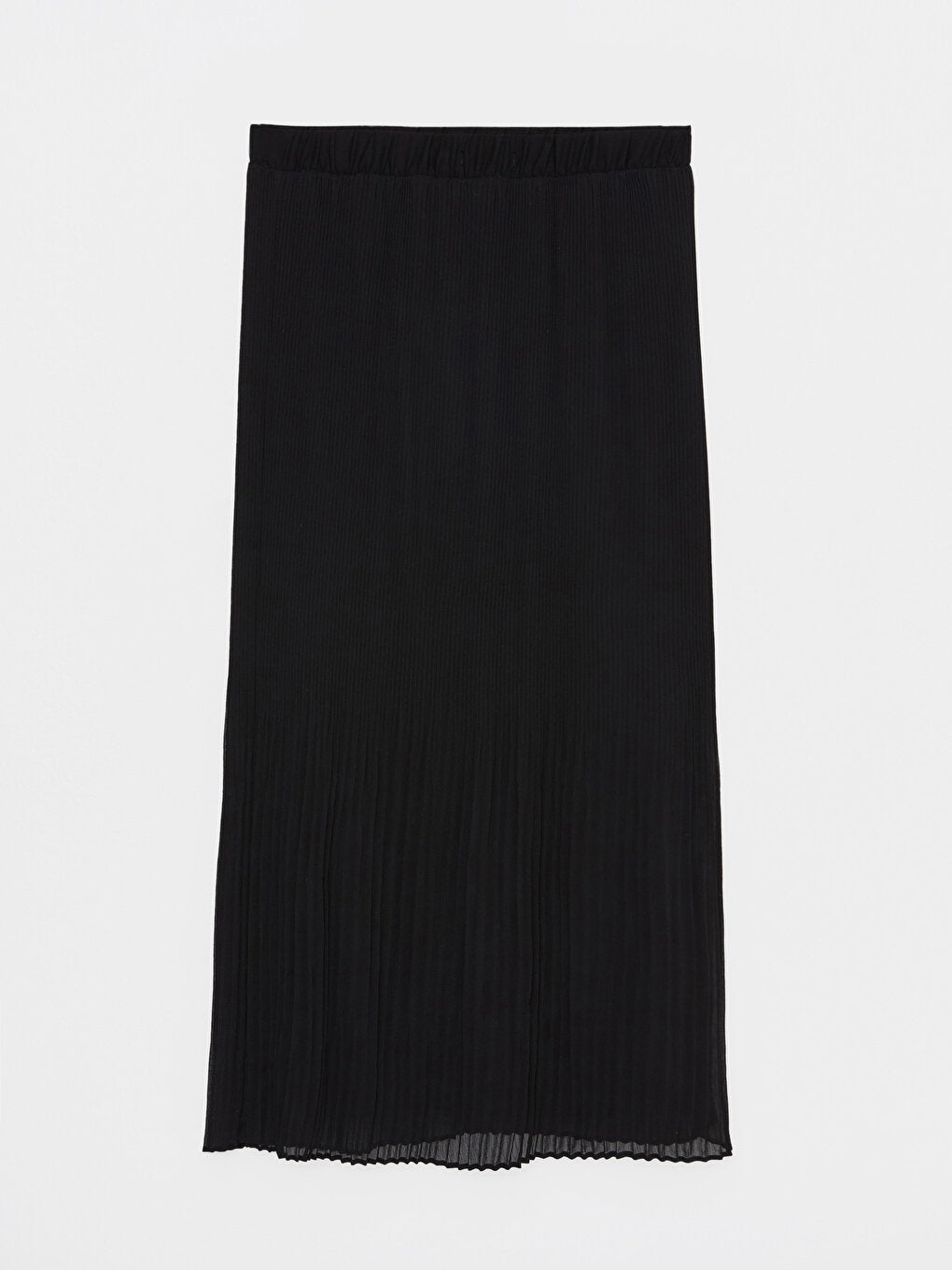 Women's Elastic Waist Straight Pleated Skirt