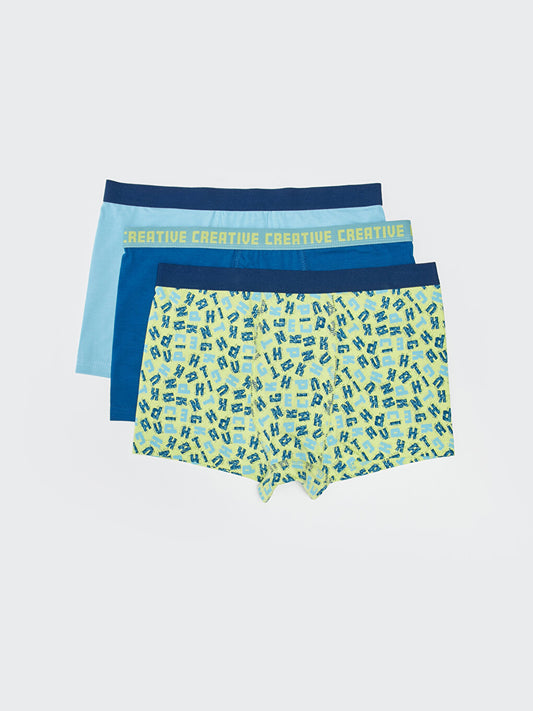 Printed Cotton Boys' Boxer 3-Piece