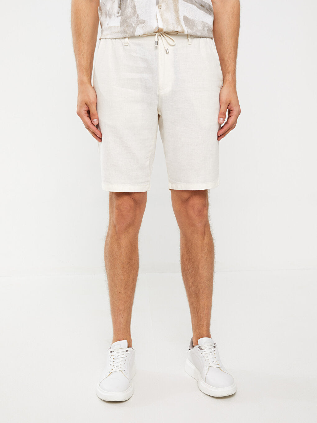 Slim Fit Linen Blend Men's Shorts