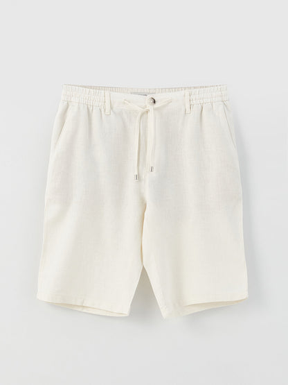 Slim Fit Linen Blend Men's Shorts