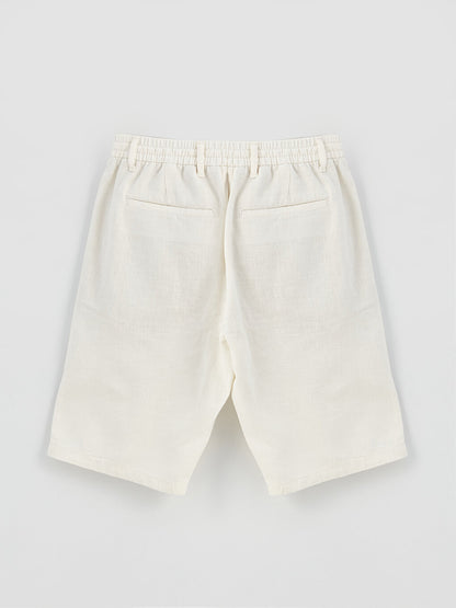 Slim Fit Linen Blend Men's Shorts