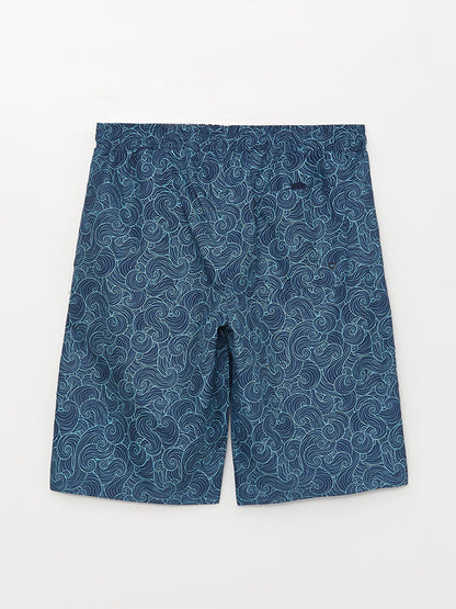 Long Patterned Men's Swim Shorts