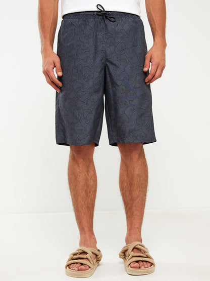 Long Patterned Men's Swim Shorts