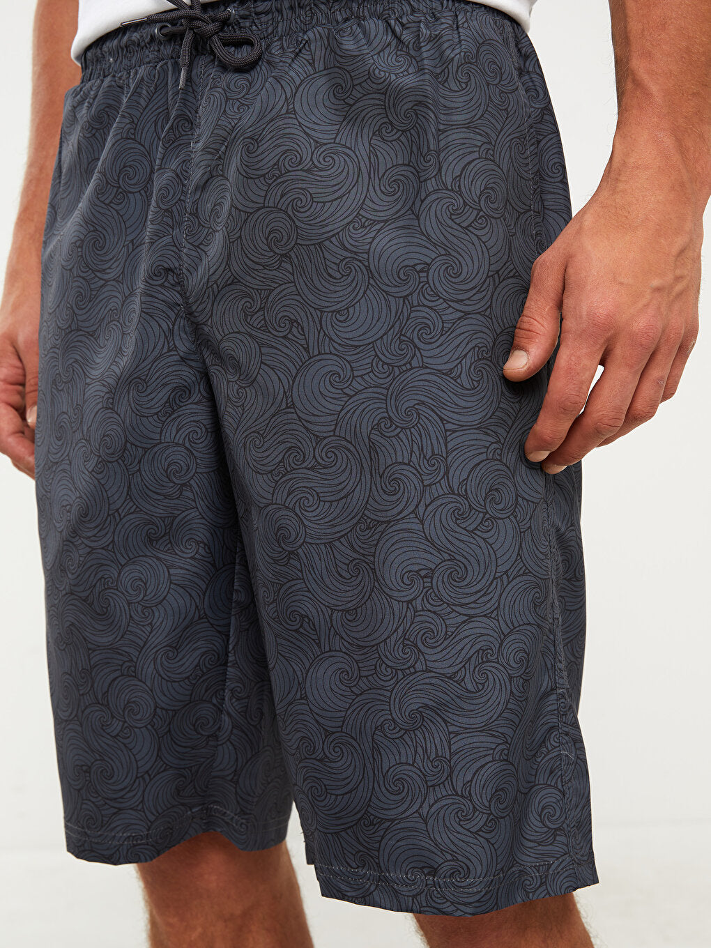 Long Patterned Men's Swim Shorts