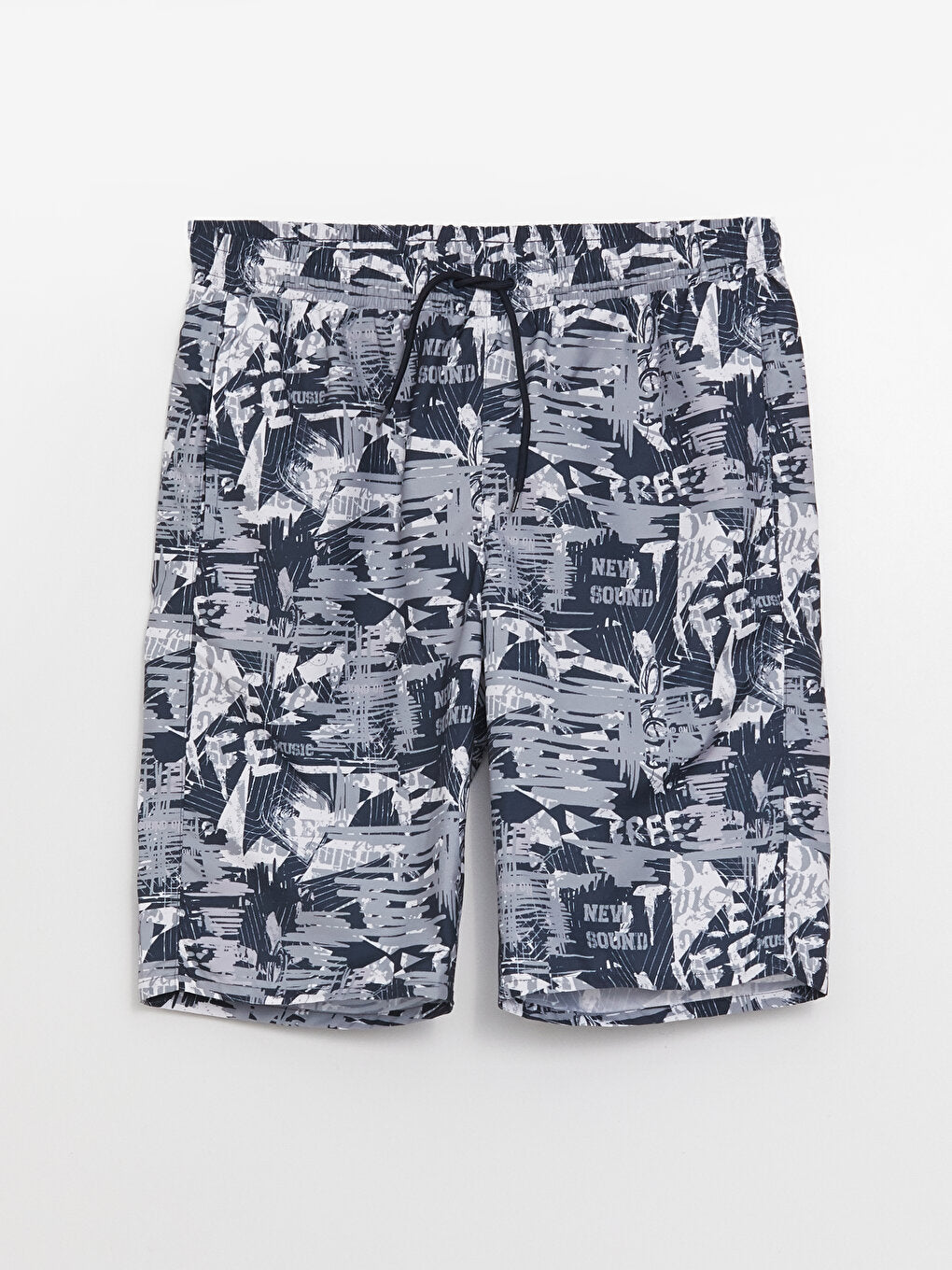 Knee-Length Patterned Men's Swim Shorts