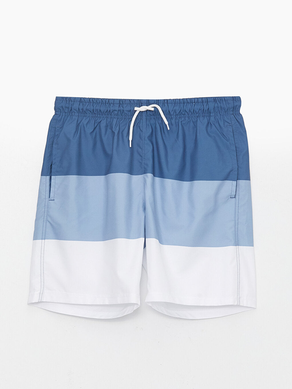 Knee-Length Color Blocked Men's Swim Shorts