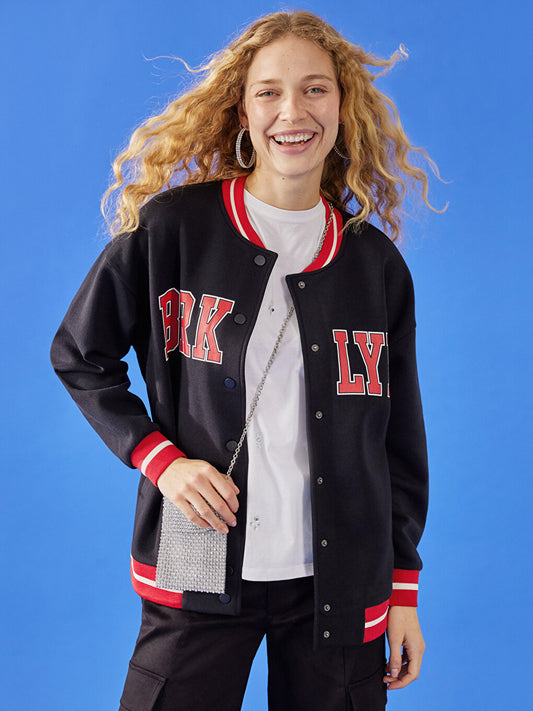 Embroidered Long Sleeve Women's College Jacket