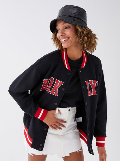 Embroidered Long Sleeve Women's College Jacket