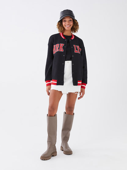 Embroidered Long Sleeve Women's College Jacket