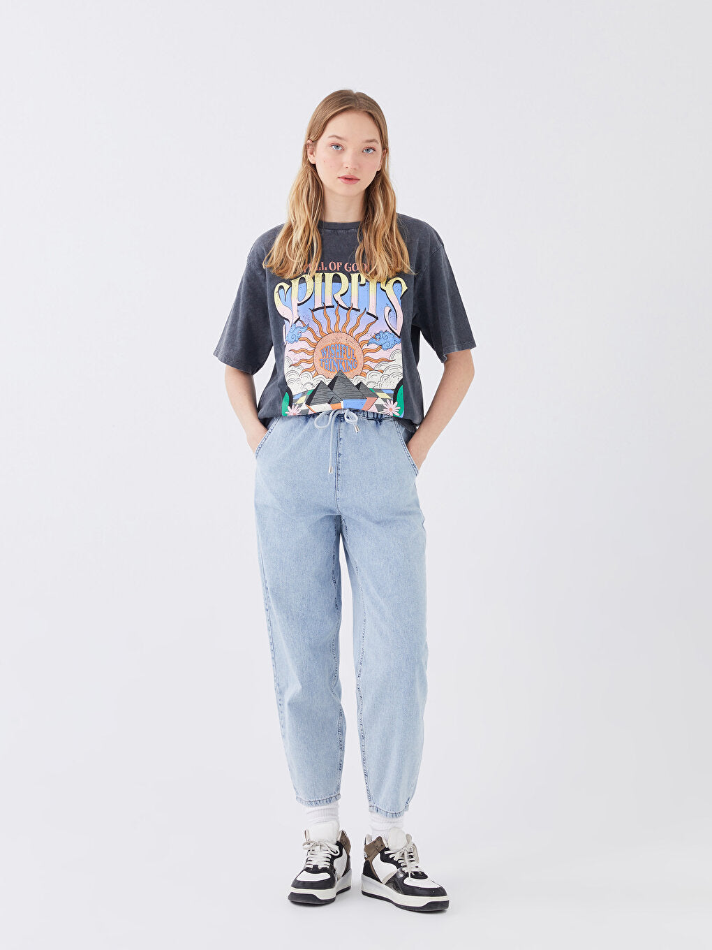 High Waist Mom Fit Women's Jean Trousers