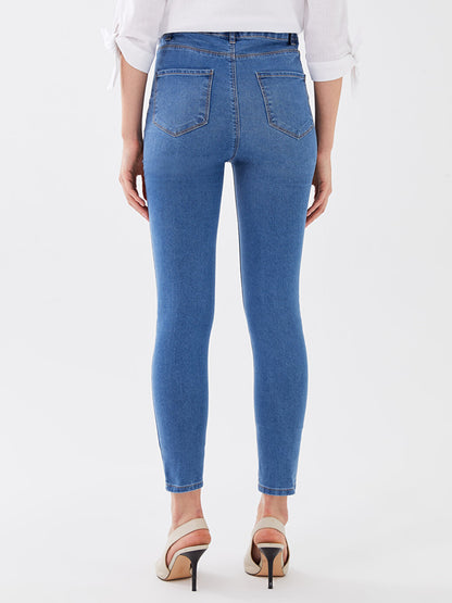 Standard Fit Stone Printed Women's Jean Trousers