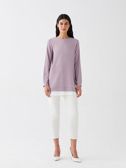 Crew Neck Plain Long Sleeve Women's Tunic