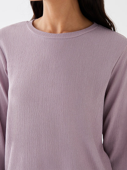 Crew Neck Plain Long Sleeve Women's Tunic