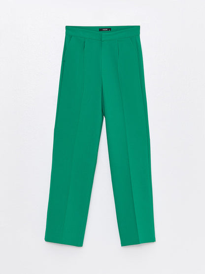 Standard Fit Plain Crepe Women's Trousers