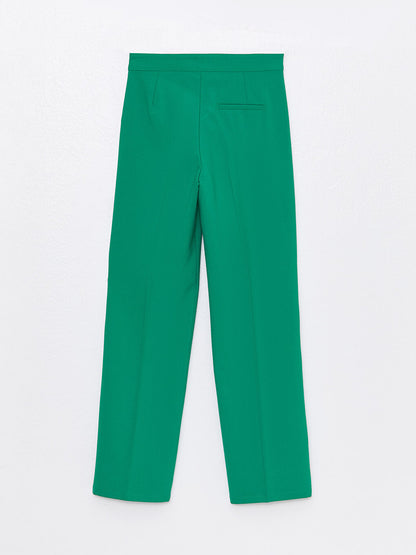 Standard Fit Plain Crepe Women's Trousers