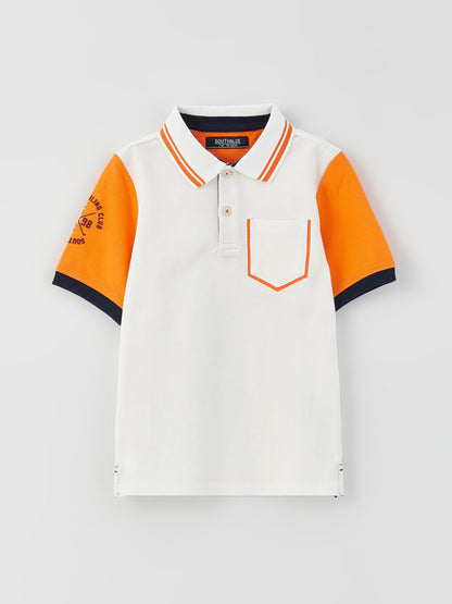 Polo Neck Printed Short Sleeve Boys' T-Shirt