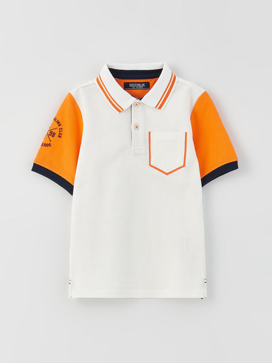 Polo Neck Printed Short Sleeve Boys' T-Shirt