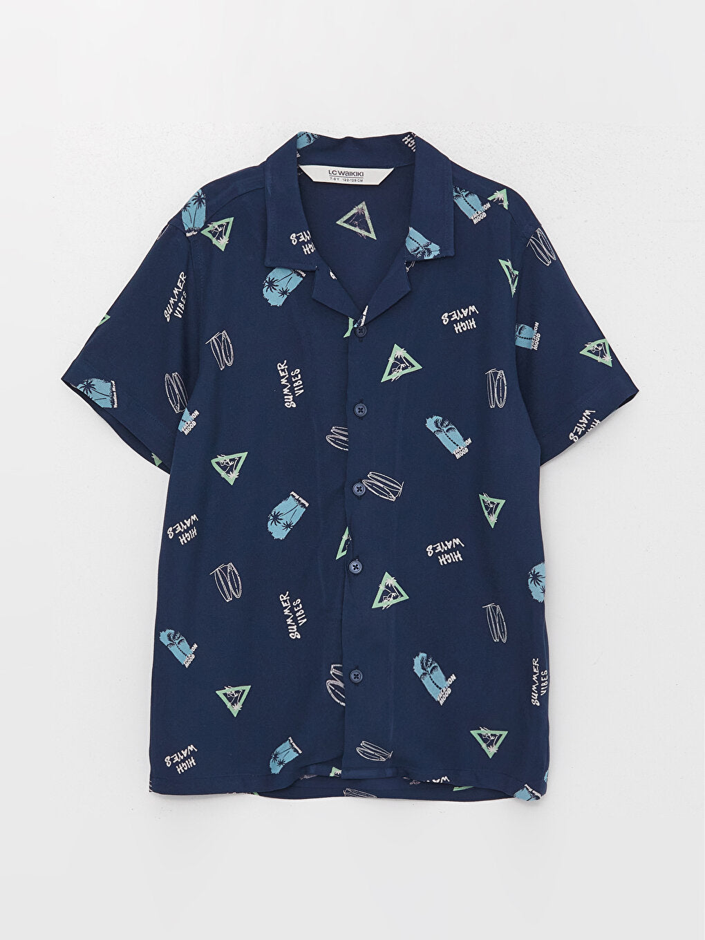 Patterned Short Sleeve Boy's Shirt