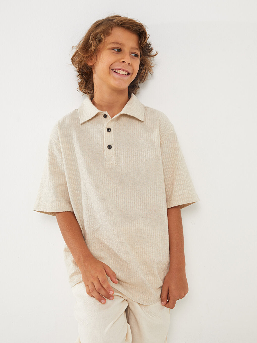 Comfortable Fit Linen Blend Boy's Shirt