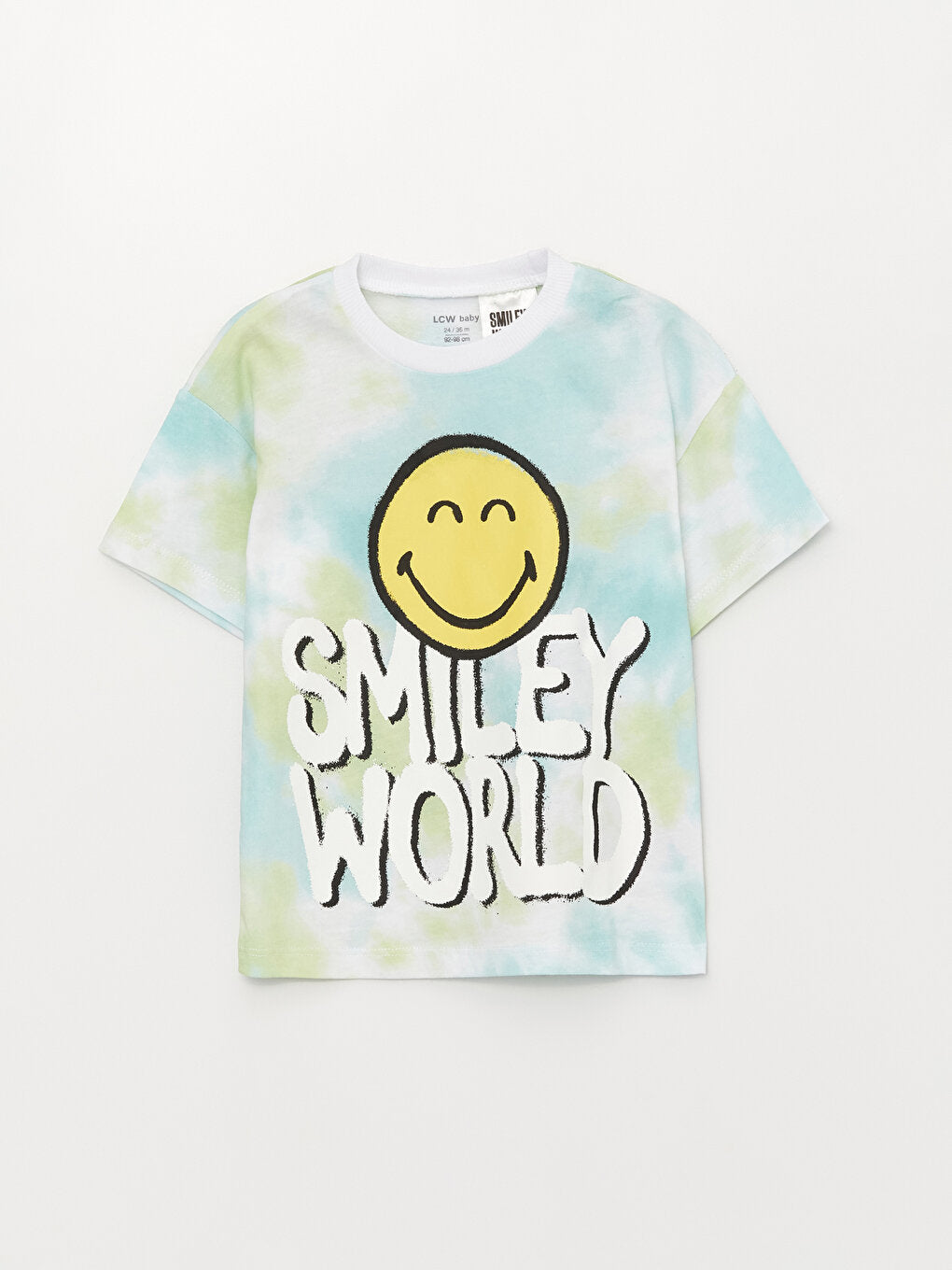 Crew Neck Short Sleeve SmileyWorld Printed Baby Boy T-Shirt and Shorts