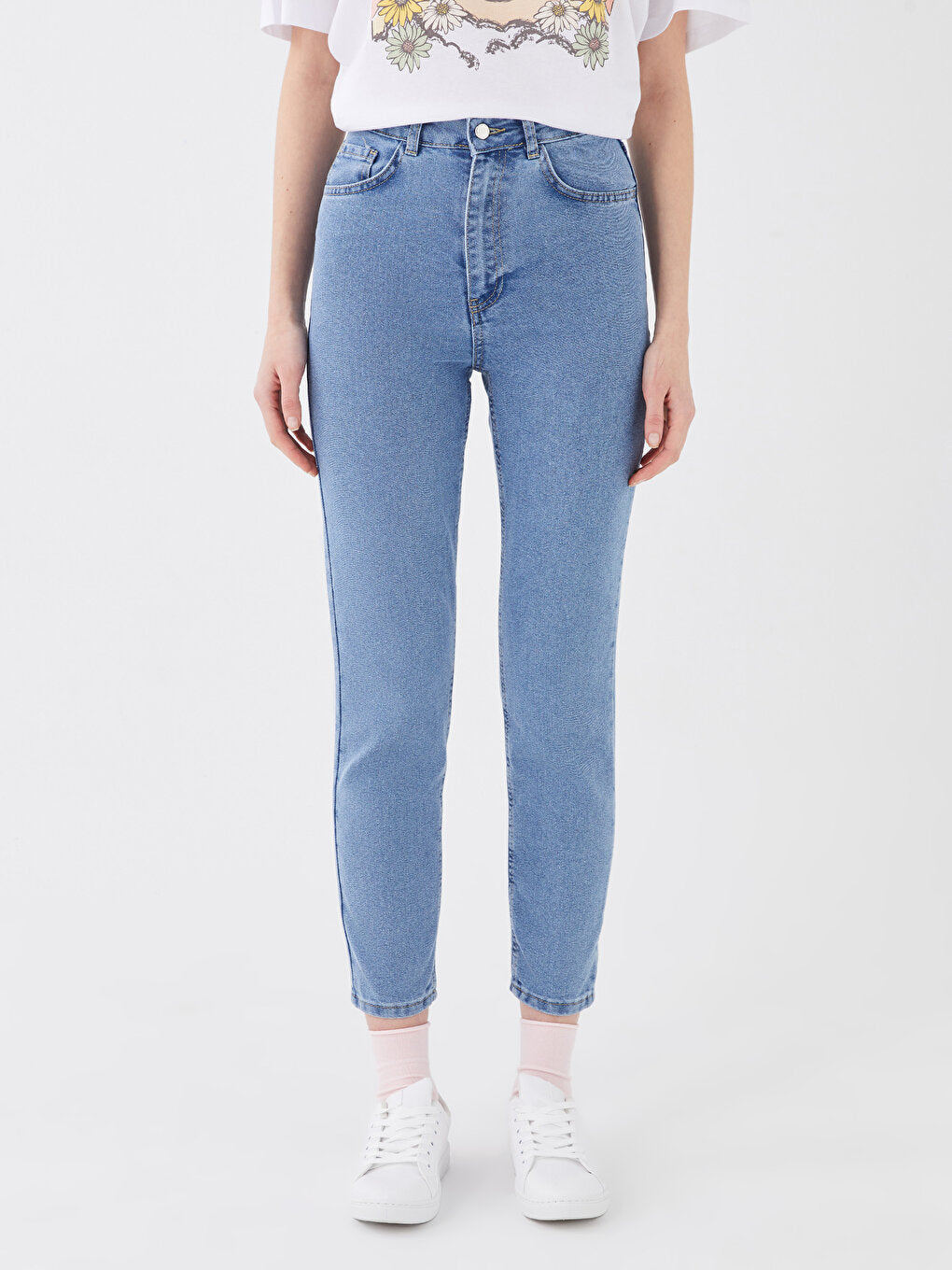 High Waist Mom Fit Women's Jean Trousers