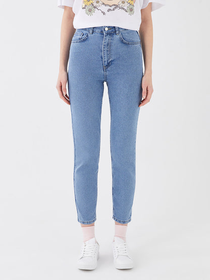 High Waist Mom Fit Women's Jean Trousers