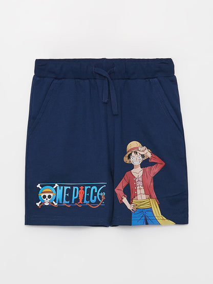 One Piece Printed Boy Shorts with Elastic Waist