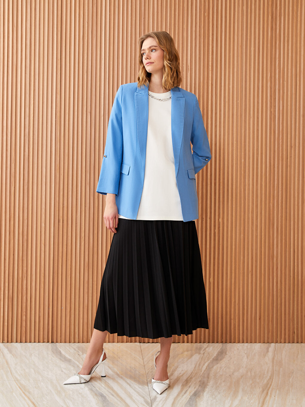 Plain Long Sleeve Women's Blazer Jacket