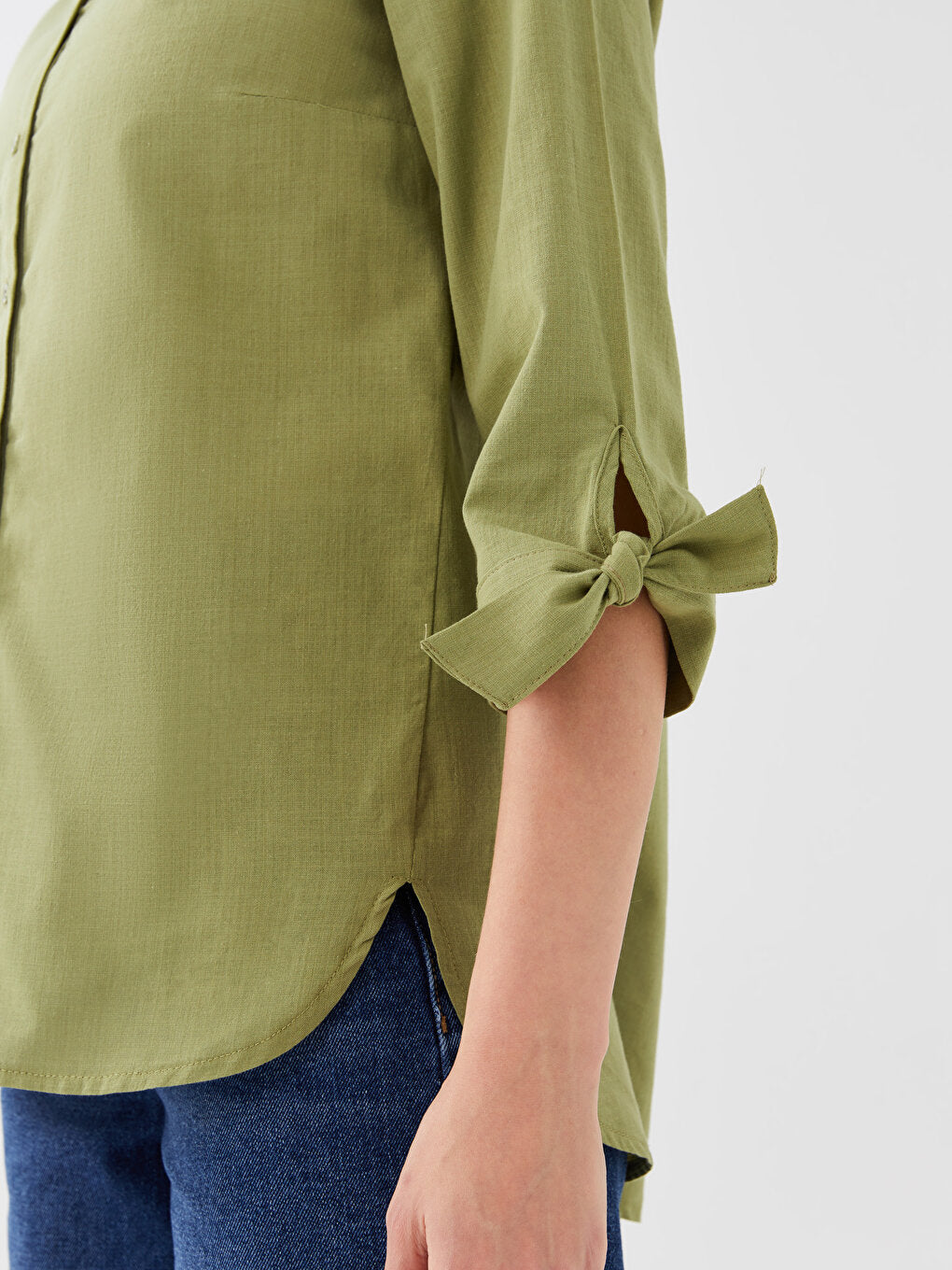 Loose Collar Plain Women's Shirt