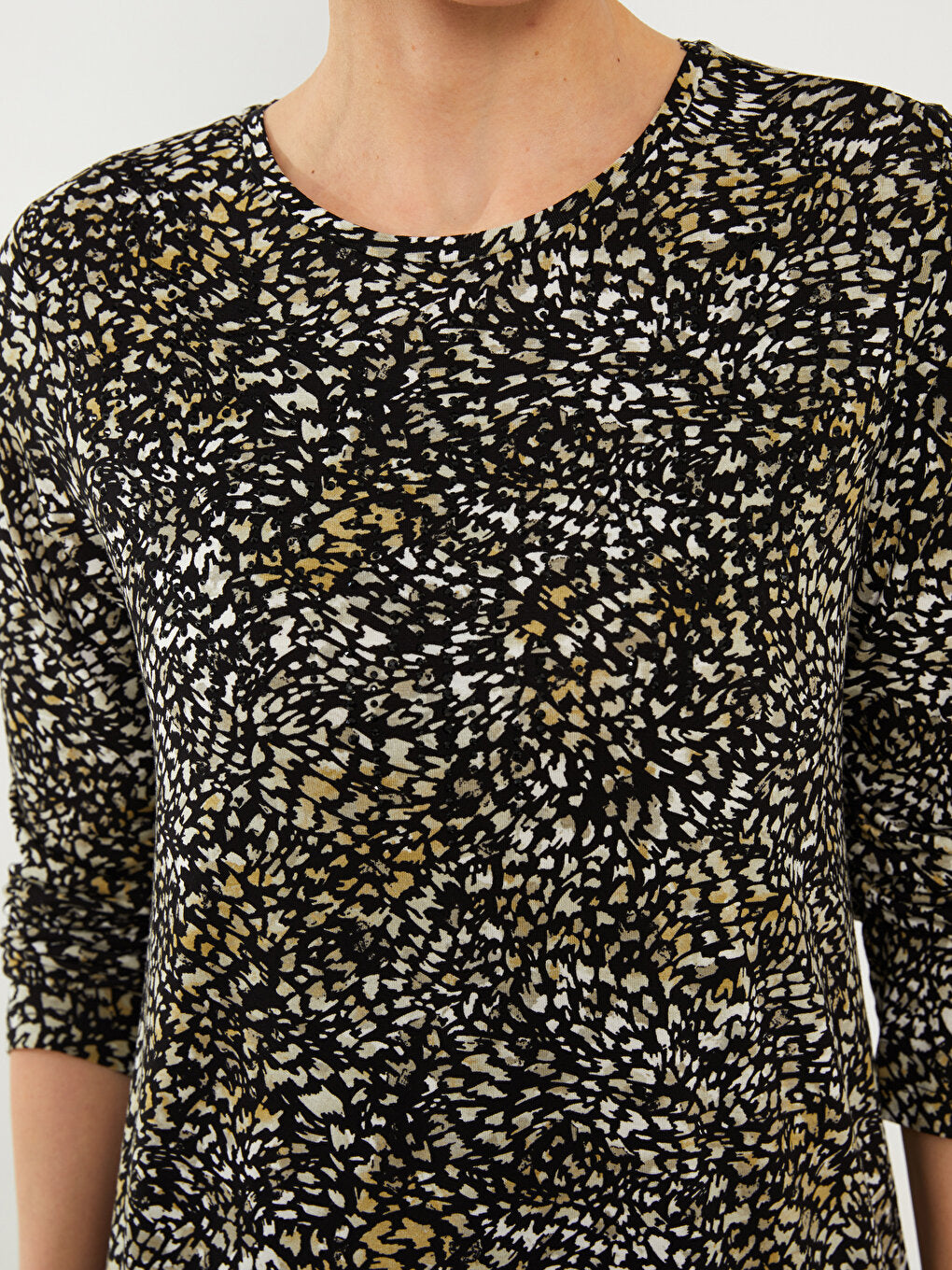 Crew Neck Patterned Long Sleeve Women's Tunic