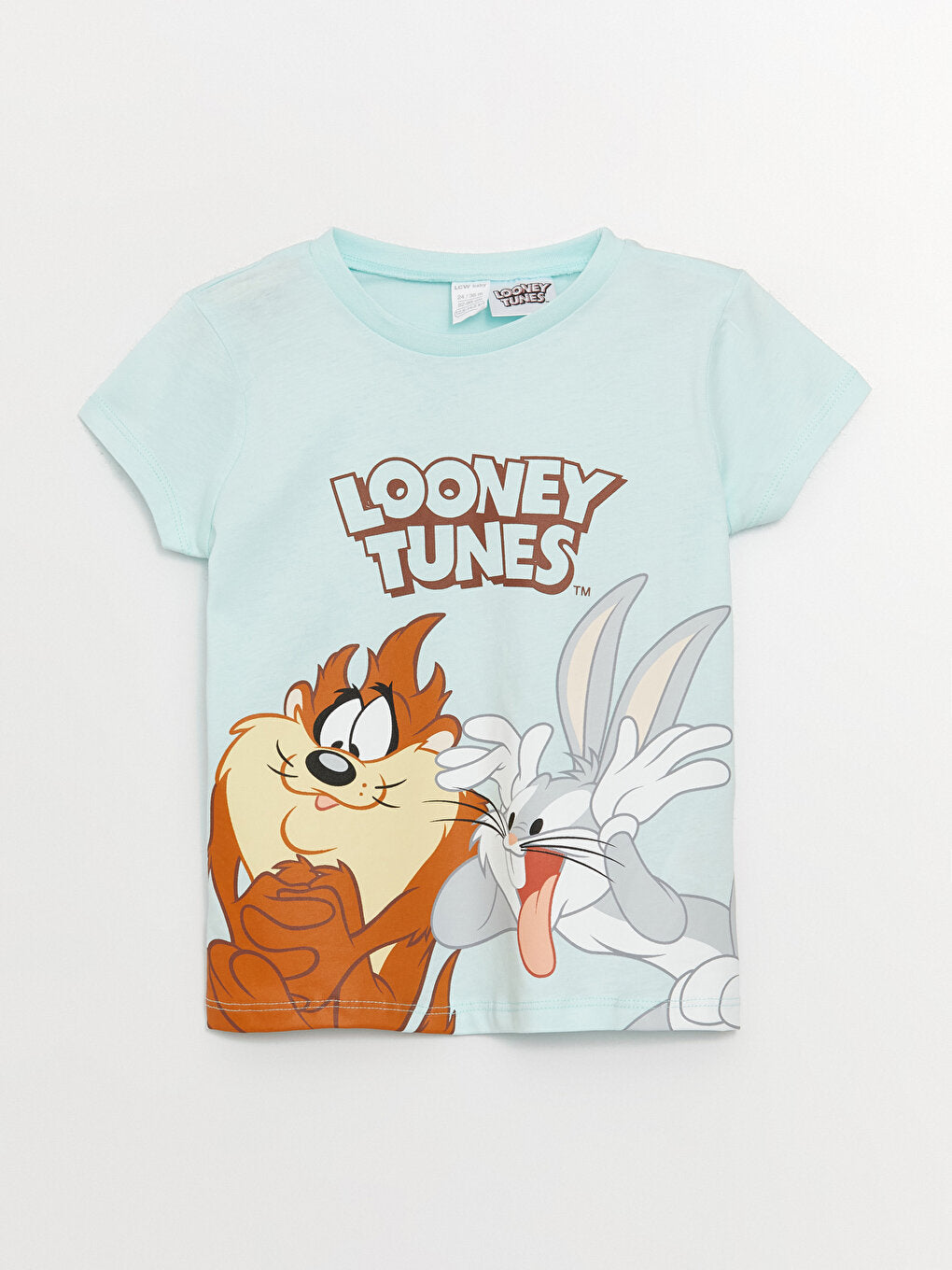 Crew Neck Short Sleeve Looney Tunes Printed Baby Boy T-Shirt and Shorts 2-Piece Set