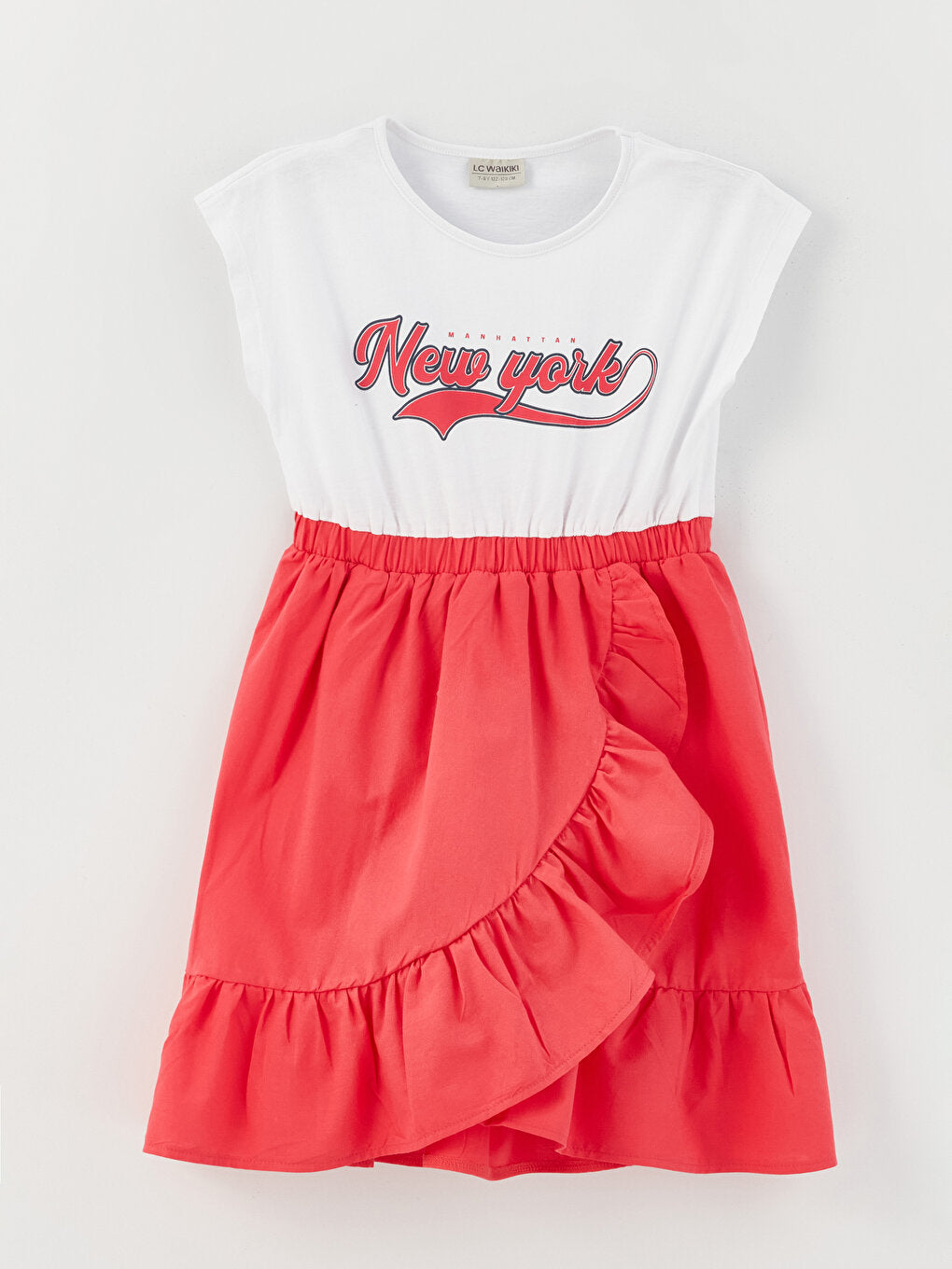 Crew Neck Printed Girl's Dress