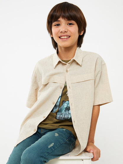 Comfortable Fit Linen Blend Boy's Shirt