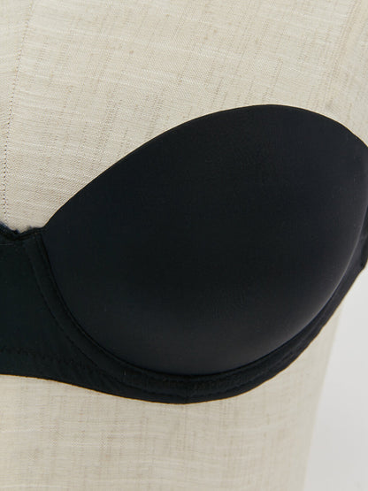 Underwire Half Padded Plain Strapless Bra