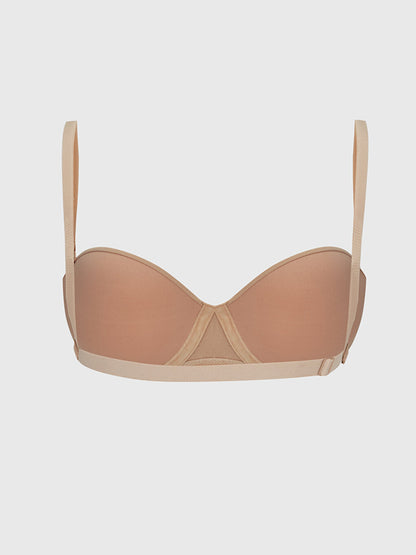 Underwire Half Padded Plain Strapless Bra