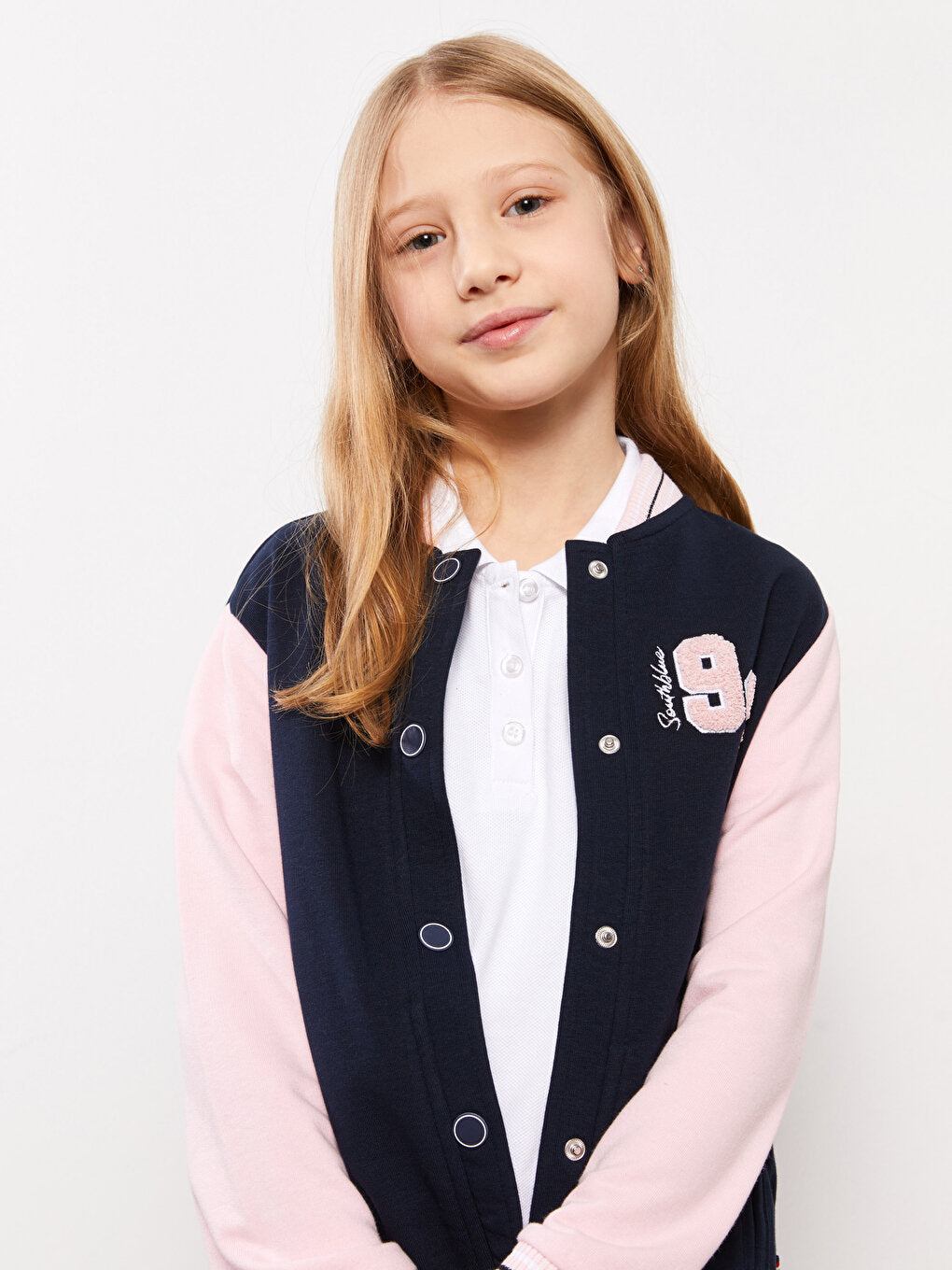 Embroidered Long Sleeve Girls' College Jacket