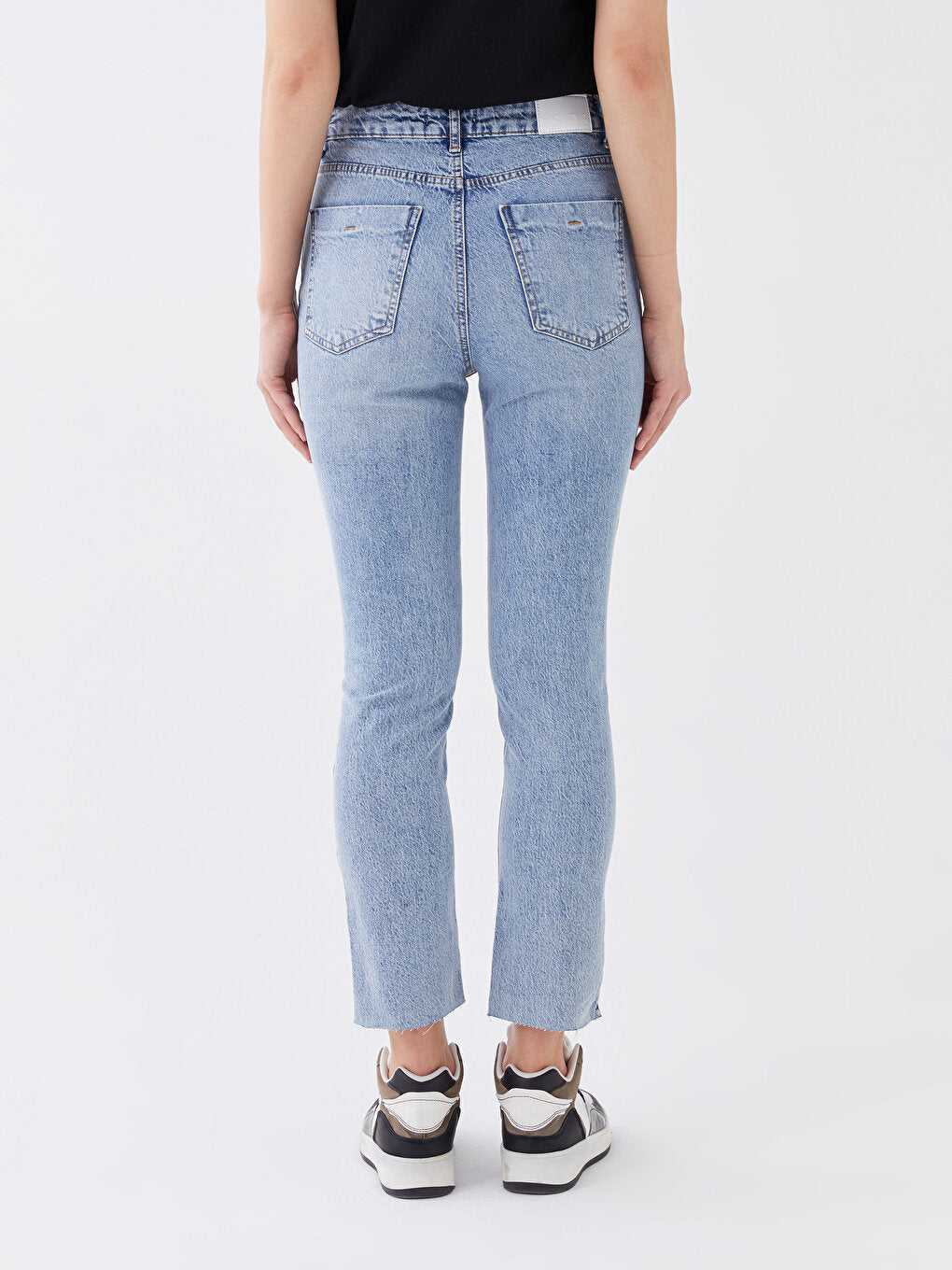 High Waist Straight Fit Women's Jean Trousers