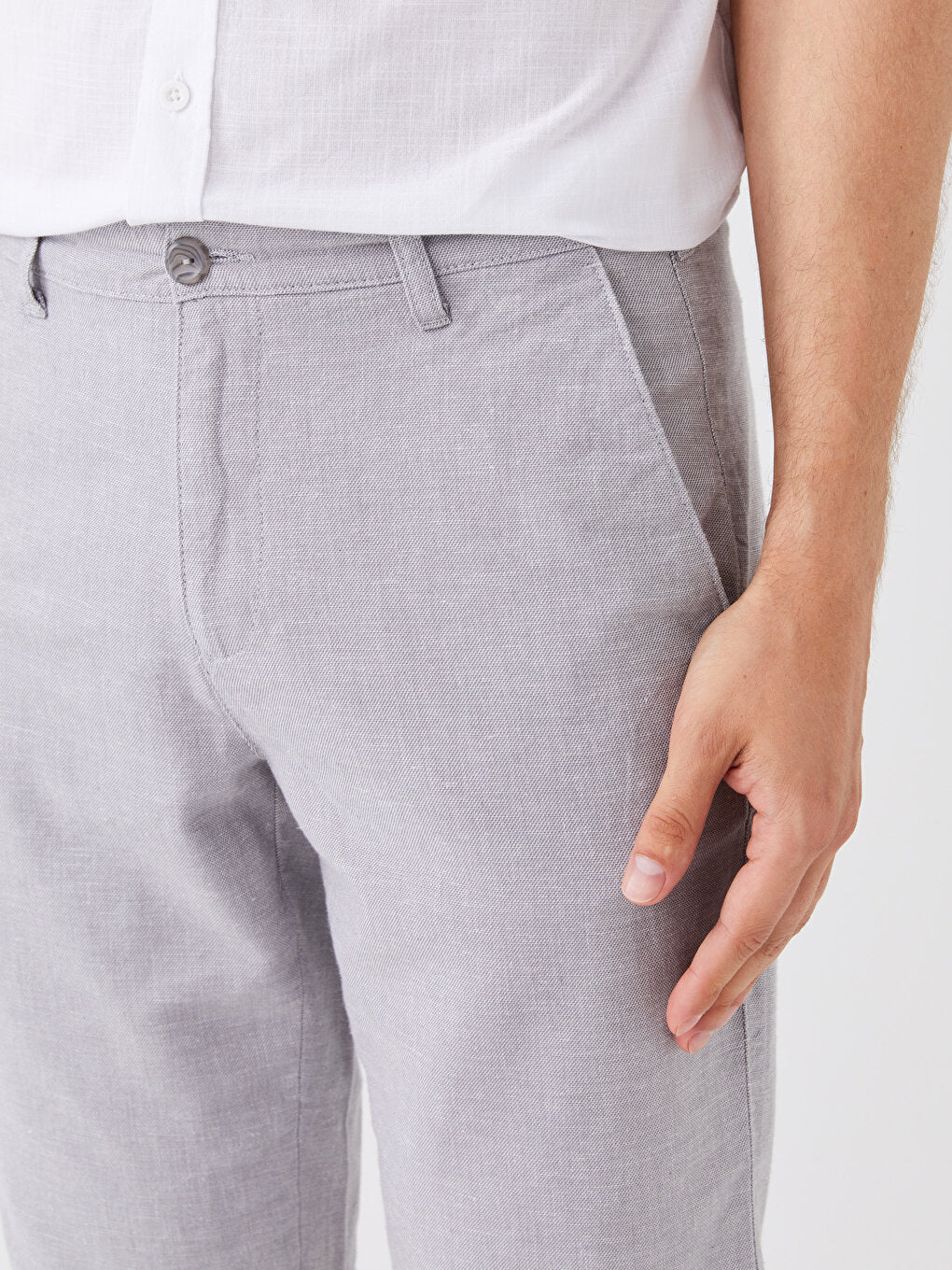 Standard Fit Linen Blend Men's Bermuda Shorts