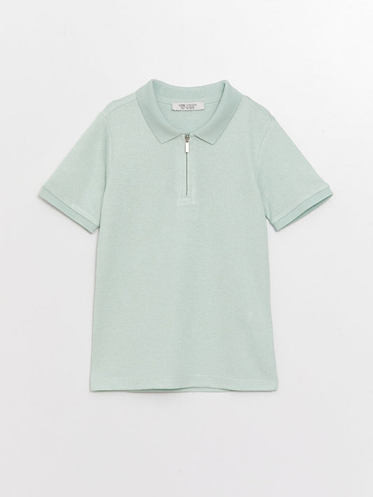 Polo Neck Basic Short Sleeve Boy's T-Shirt