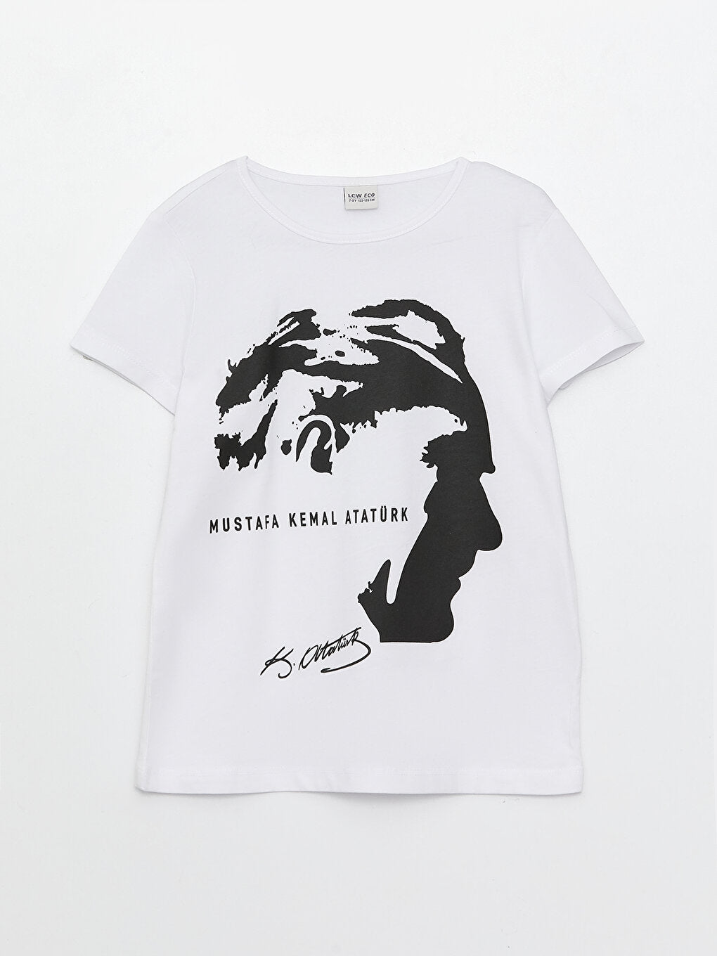 Crew Neck Ataturk Printed Short Sleeve Girls' T-Shirt