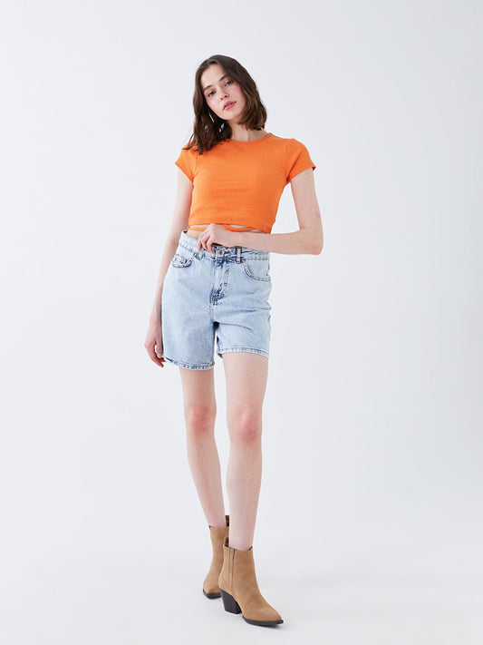 High Waist Slim Fit Women's Jean Shorts