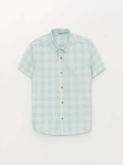 Plaid Short Sleeve Boy's Shirt