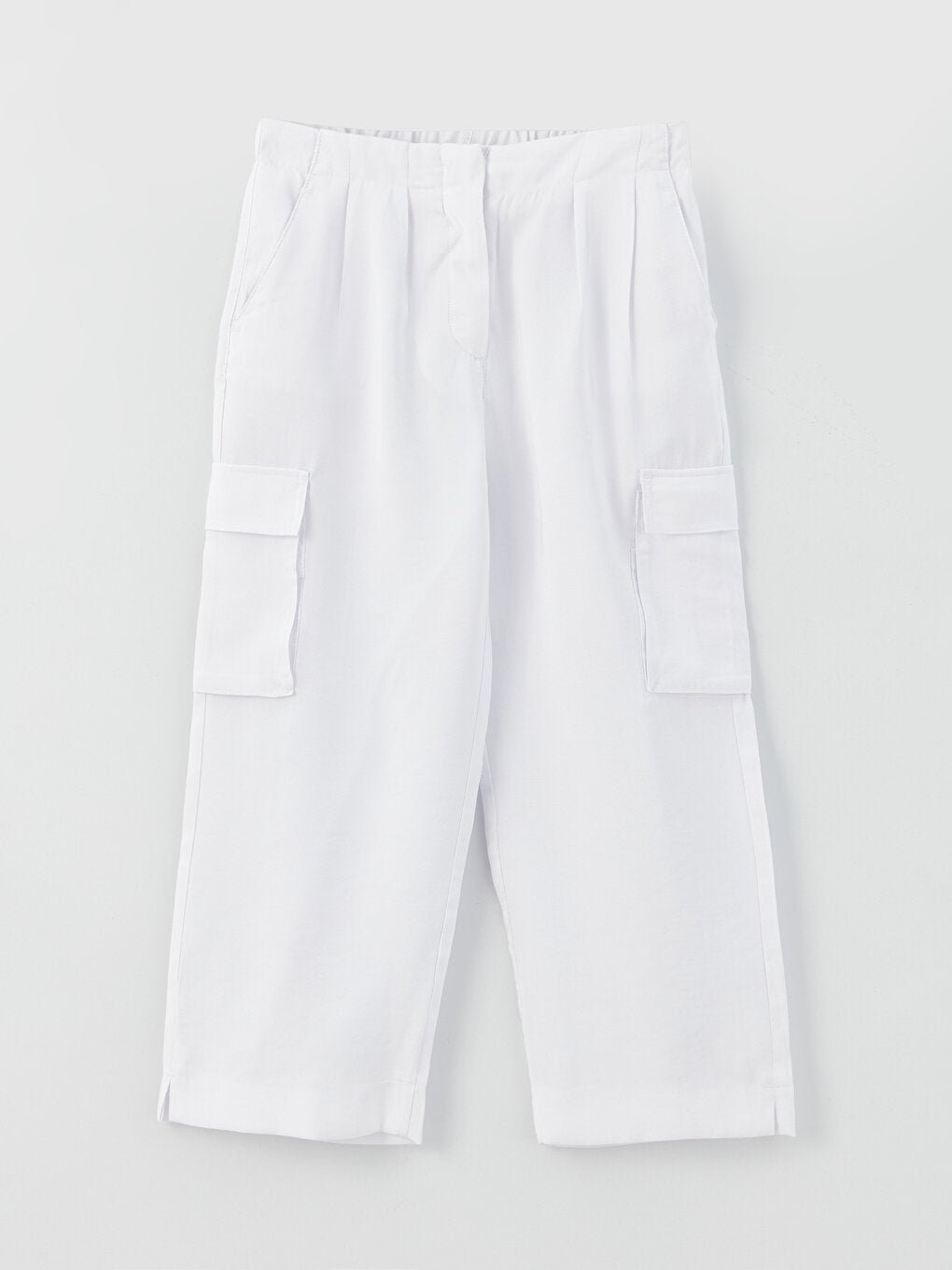 Basic Girl's Trousers with Elastic Waist