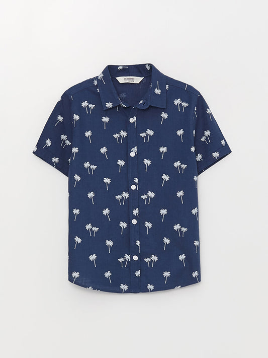 Patterned Short Sleeve Boy's Shirt